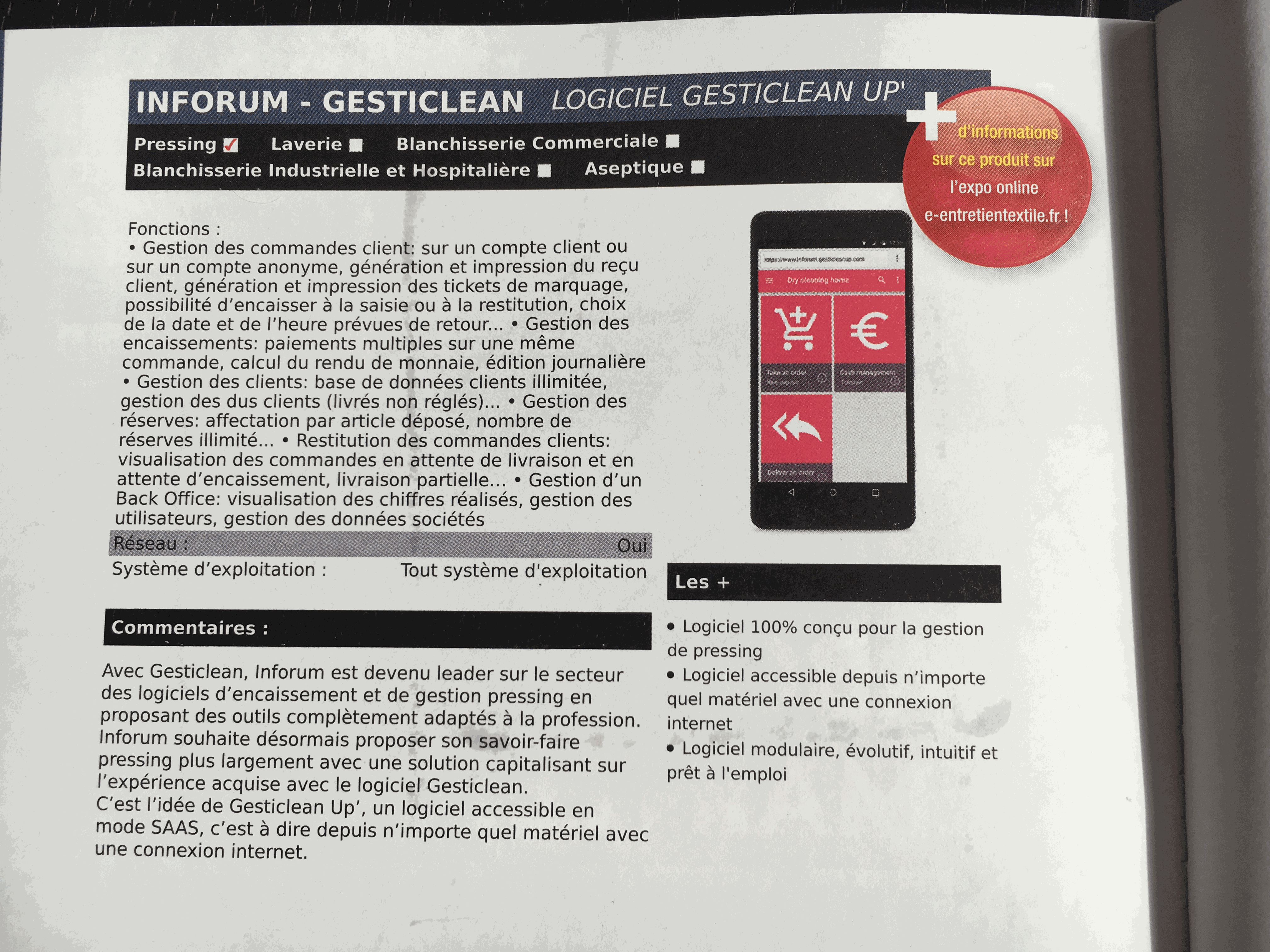 Article GestiClean Up' dans le guide d'achat Entretien Textile