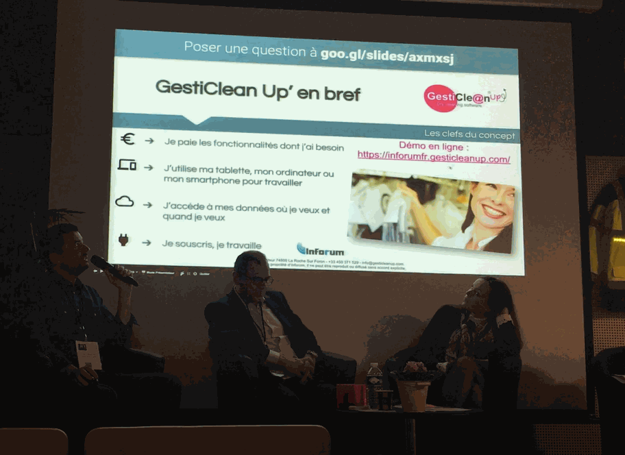 Presentation GestiClean Up aux Rencontres de l'innovation JET Expo